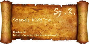 Szendy Klára névjegykártya