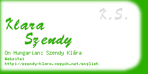 klara szendy business card